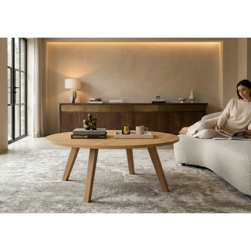 STOLIK KAWOWY z Drewna Litego  Dębowego - Jesionowego  STK-901